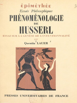 cover image of Phénoménologie de Husserl